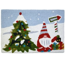 Jellybean 20 W X 30 in. L Multi-color Christmas Gnome Polyester Accent Rug