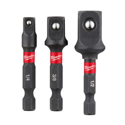 Milwaukee Shockwave Square 2 in. L Screwdriver Socket Adapter Steel 3 pc