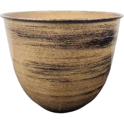 Robert Allen Hamilton 14 in. W Metal Planter Brown