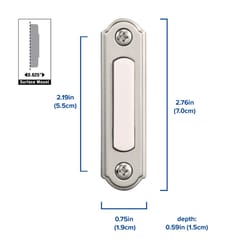 Wireless or Wired Door Bell, White with Brushed Nickel Accent