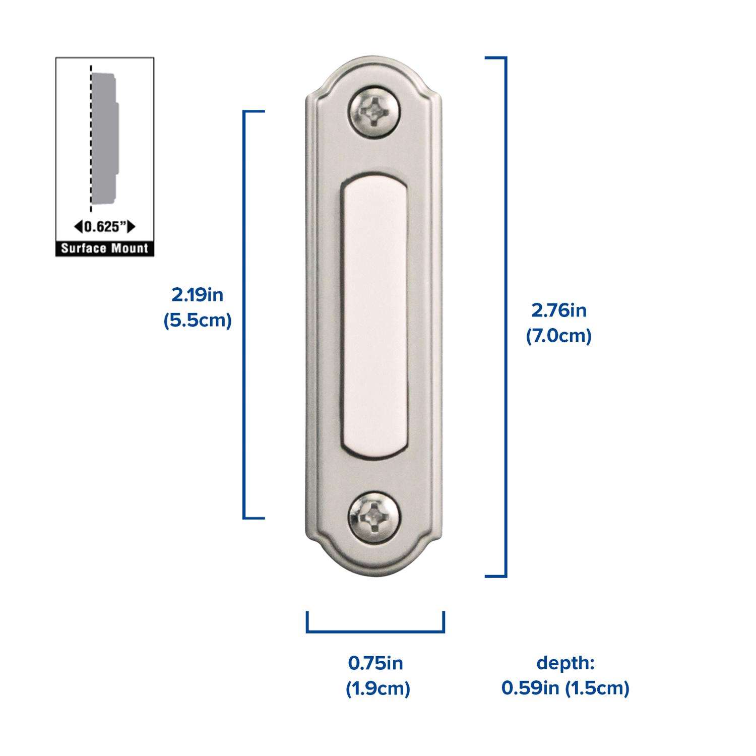 Heath Zenith White Metal Lighted Wired Doorbell Button