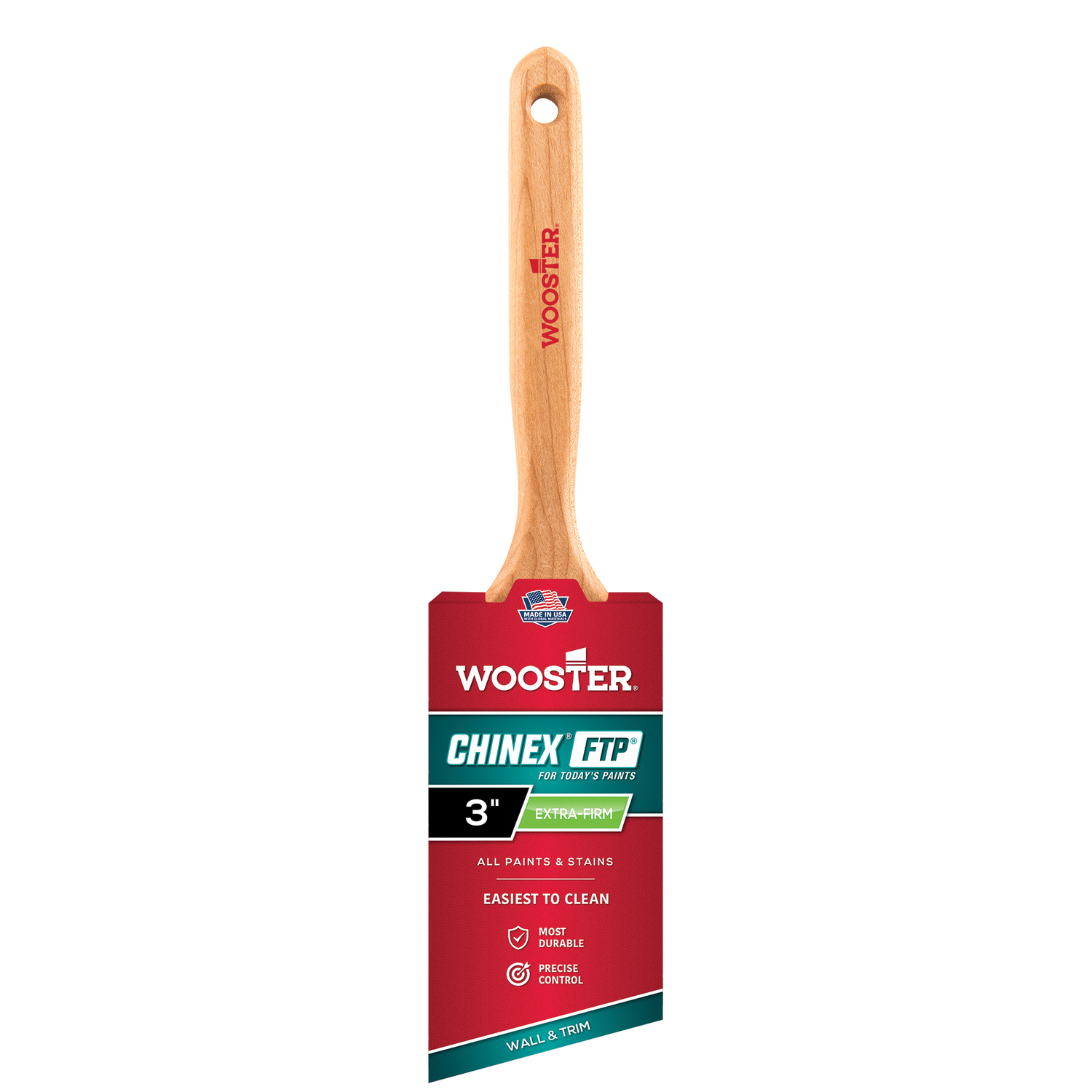 Photos - Putty Knife / Painting Tool Wooster Chinex FTP 3 in. Extra Firm Angle Trim Paint Brush 4410-3