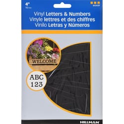 HILLMAN 4 in. Black Vinyl Self-Adhesive Letter and Number Set 0-9, A-Z 88 pc