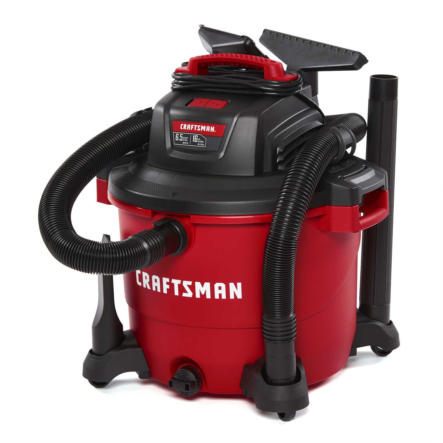 Craftsman 16 gal. Corded Wet/Dry Vacuum 12 amps 120 volt 6.5 hp Red 27