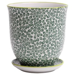 Chive Liberte 4.25 in. D Ceramic Succulent Pot Green Leaves 3