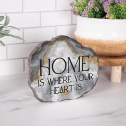 P Graham Dunn 6 in. H X 1 in. W X 7 in. L Gray MDF Home Is Where the Heart Is Tabletop Sign