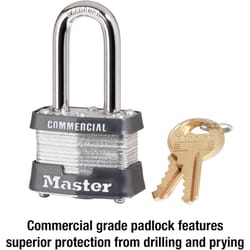 Master Lock 1-9/16 in. W Laminated Steel 4-Pin Cylinder Exterior Padlock