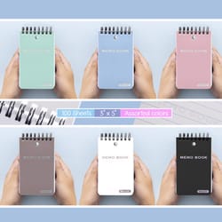 Bazic Products 3 in. W X 5 in. L College Ruled Wire Bound Assorted Memo Book