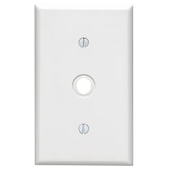 Leviton White 1 gang Plastic Cable/Telco Wall Plate 1 pk