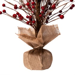 Glitzhome Red Berry Tree Table Decor 16 in.