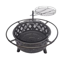 Bluegrass Living 31 in. W Steel Round Wood Fire Pit