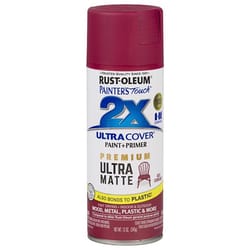 Rust-Oleum Painter's Touch 2X Ultra Cover Matte Red Currant Paint + Primer Spray Paint 12 oz