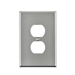 Leviton Silver 1 gang Stainless Steel Duplex Wall Plate 1 pk