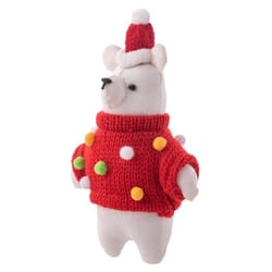 Stephen Joseph Multicolored Polar Bear Ornament 6.88 in.