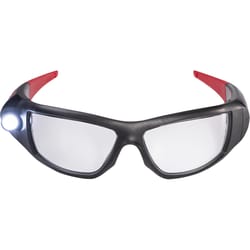 Coast SPG400 Anti-Fog Safety Glasses with LED Light Clear Lens Black/Red Frame 1 each