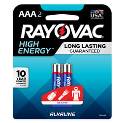 Rayovac High Energy AAA Alkaline Batteries 2 pk Carded