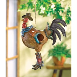 Songbird Valley Rooster Sheriff 13 in. H X 10.25 in. W X 5.1 in. L Metal Bird House