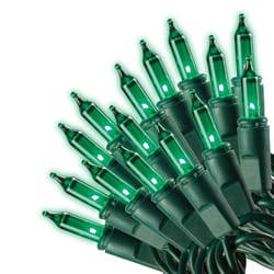 Celebrations Incandescent Mini Green 100 ct String Christmas Lights 20 ft.