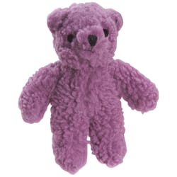 Zanies Purple Fleece Berber Bear Squeaky Dog Toy Large