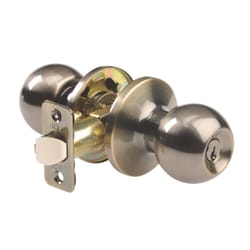 Ace Ball Antique Brass Entry Lockset 1-3/4 in.