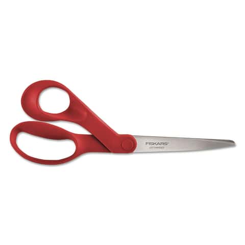 Fiskars Non-Stick Bent Handle Right Handed Pointed Scissors, 8 Inches,  Orange