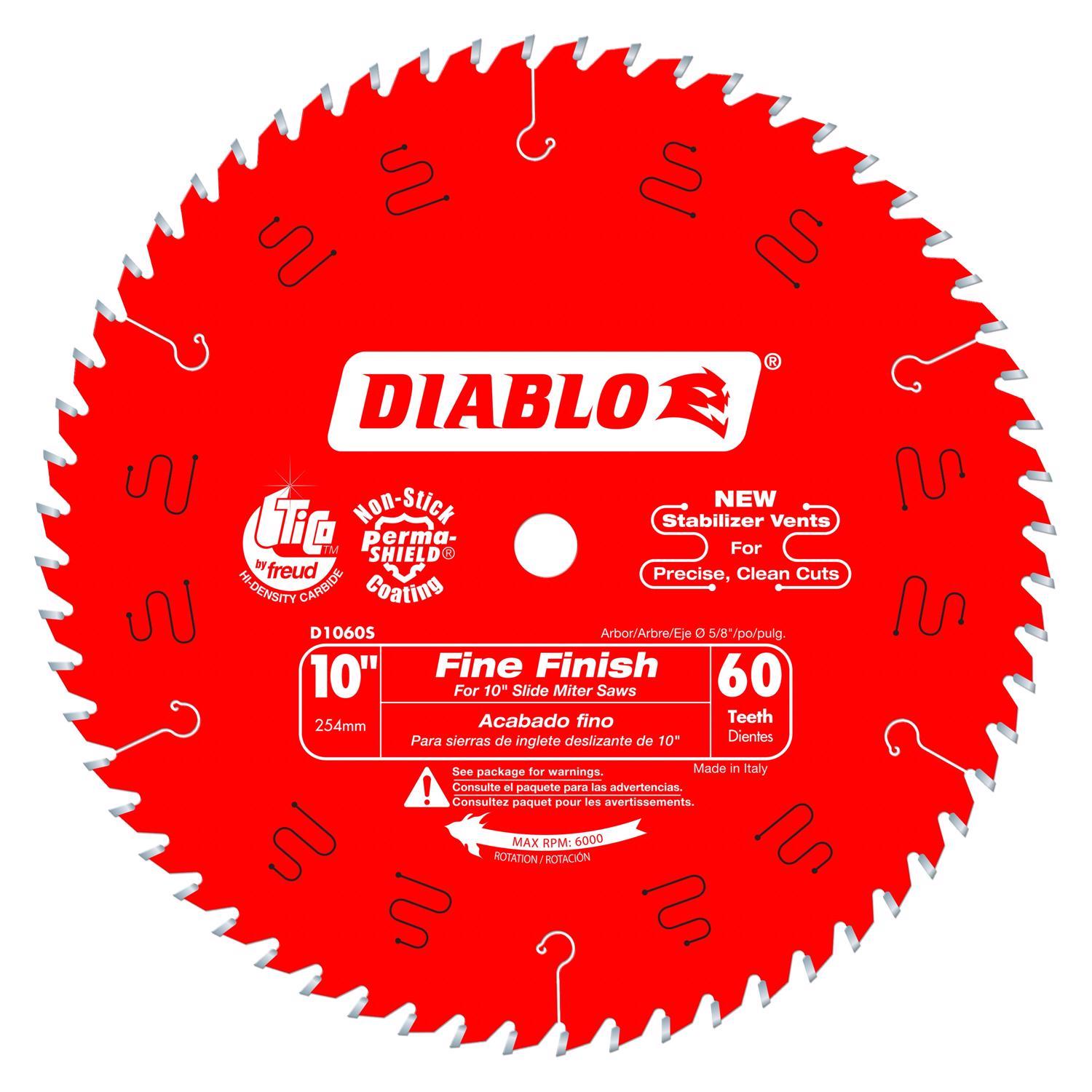 Diablo 10 in. D X 5/8 in. Fine Finish TiCo Hi-Density Carbide Circular Saw Blade 60 teeth 1 pk Uae Electronic uaeelectronic.com