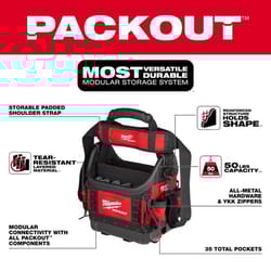 Milwaukee PACKOUT Ballistic 10 Structured Tool Tote 35 pocket Black/Red 1 pc