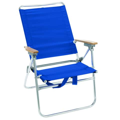 Rio Brands Hiboy 7 Position Blue Beach Folding Chair