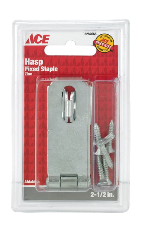 Ace Zinc 2-1/2 in. L Fixed Staple Safety Hasp - 01-3725-121 - Hardware  sku 01-3725-121