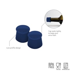 Tovolo Deep Indigo Silicone Wine Caps