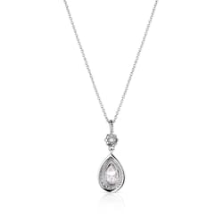 Montana Silversmiths Women's Leading Light Crystal Teardrop Silver Necklace