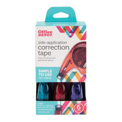 Office Depot Side-Application Assorted Correction Tape 6 pk
