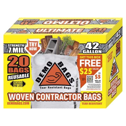 Iron-Hold 42 gal Contractor Bags Wing Ties 20 pk 3 mil - Ace Hardware