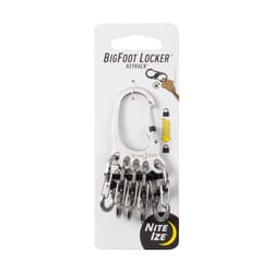 Nite Ize BigFoot Locker 2 in. D Stainless Steel Silver Carabiner Carabiner Key Chain