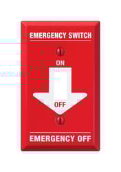Amerelle Pro Emergency Red/White 1 gang Stamped Steel Toggle Emergency Switch Wall Plate 1 pk