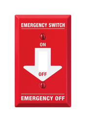 Amerelle Pro Emergency Red/White 1 gang Stamped Steel Toggle Emergency Switch Wall Plate 1 pk