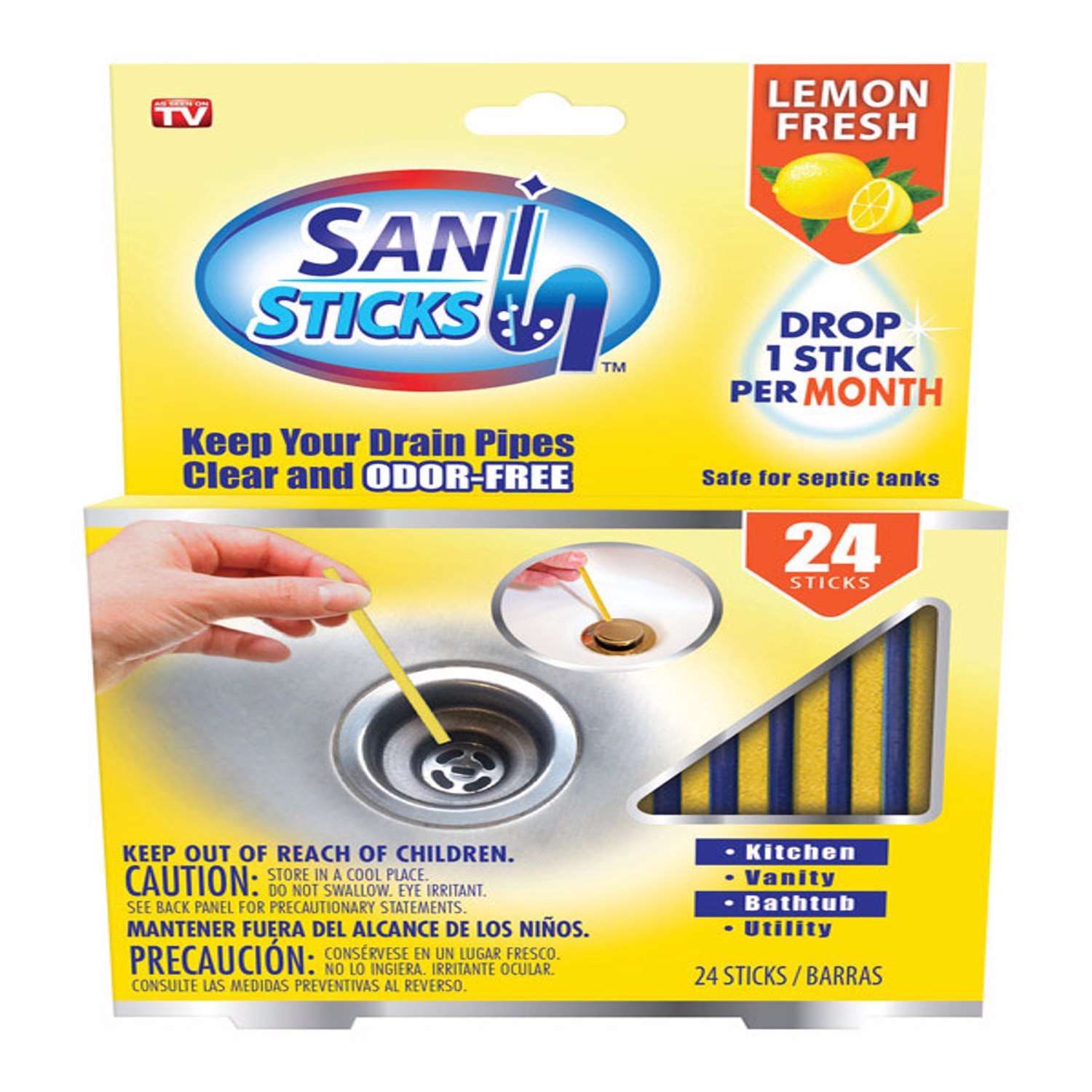 SANI 360 Sani Sticks Lemon Fresh Scent Deodorizing MultiPurpose