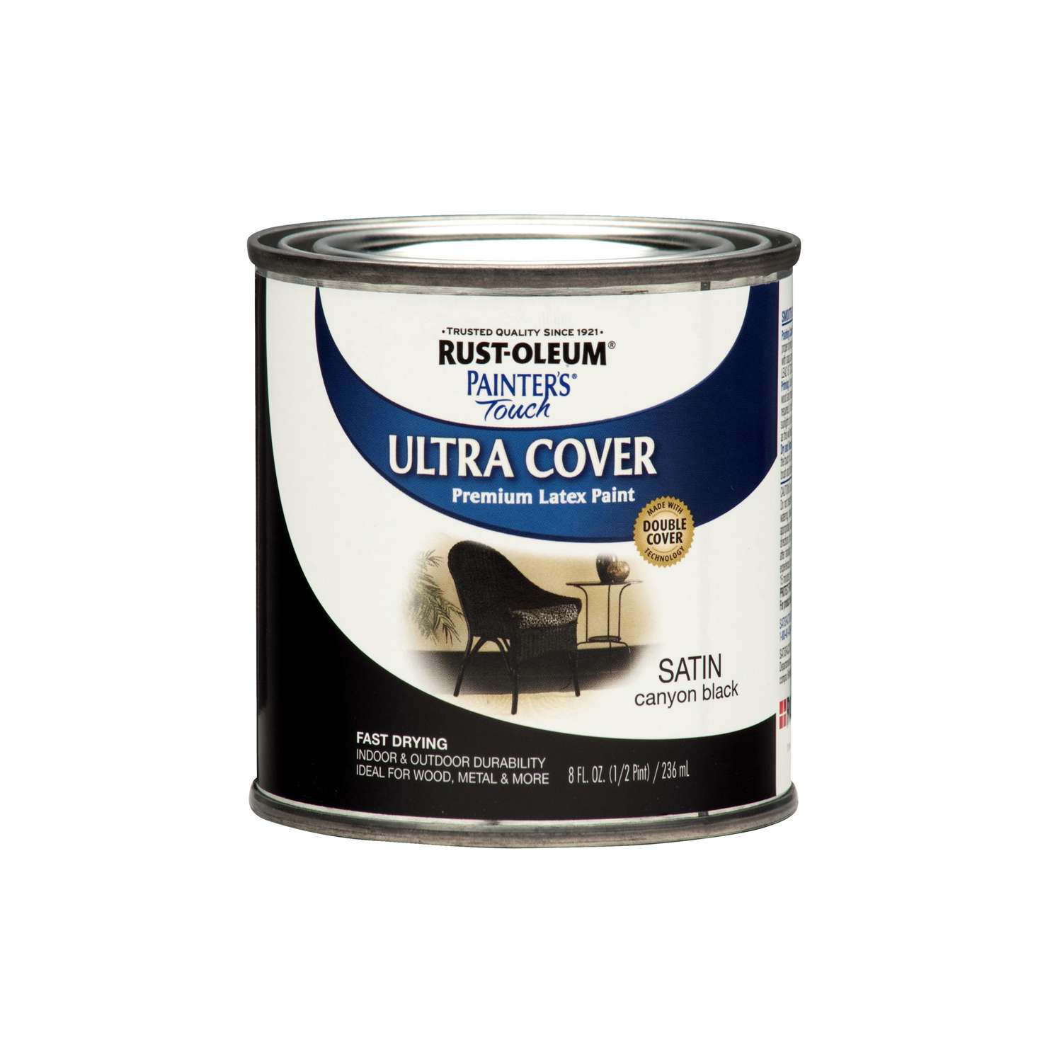 RustOleum Ultra Cover Satin Canyon Black Paint Exterior and Interior 250 g/L 8 oz Ace Hardware