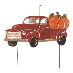 Glitzhome 21.85 in. Rusty Truck Pumpkin Yard Decor