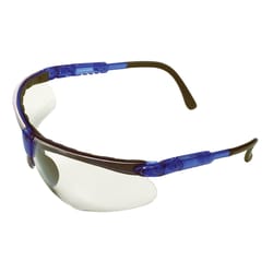 Safety Works Anti-Fog Padded Brow Safety Glasses Clear Lens Blue Frame 1 pc