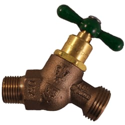 Arrowhead Brass 1/2 in. MIP X 3/4 in. MHT Anti-Siphon Brass No-Kink Hose Bibb