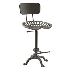 Carolina Chair Rustic Gray Steel Swivel Industrial Adjustable Barstool