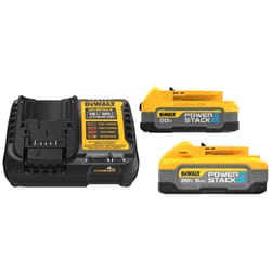 DeWalt 20V MAX Powerstack DCBP315-2C Lithium-Ion 1.7Ah and 5Ah Battery and Charger Starter Kit 3 pc
