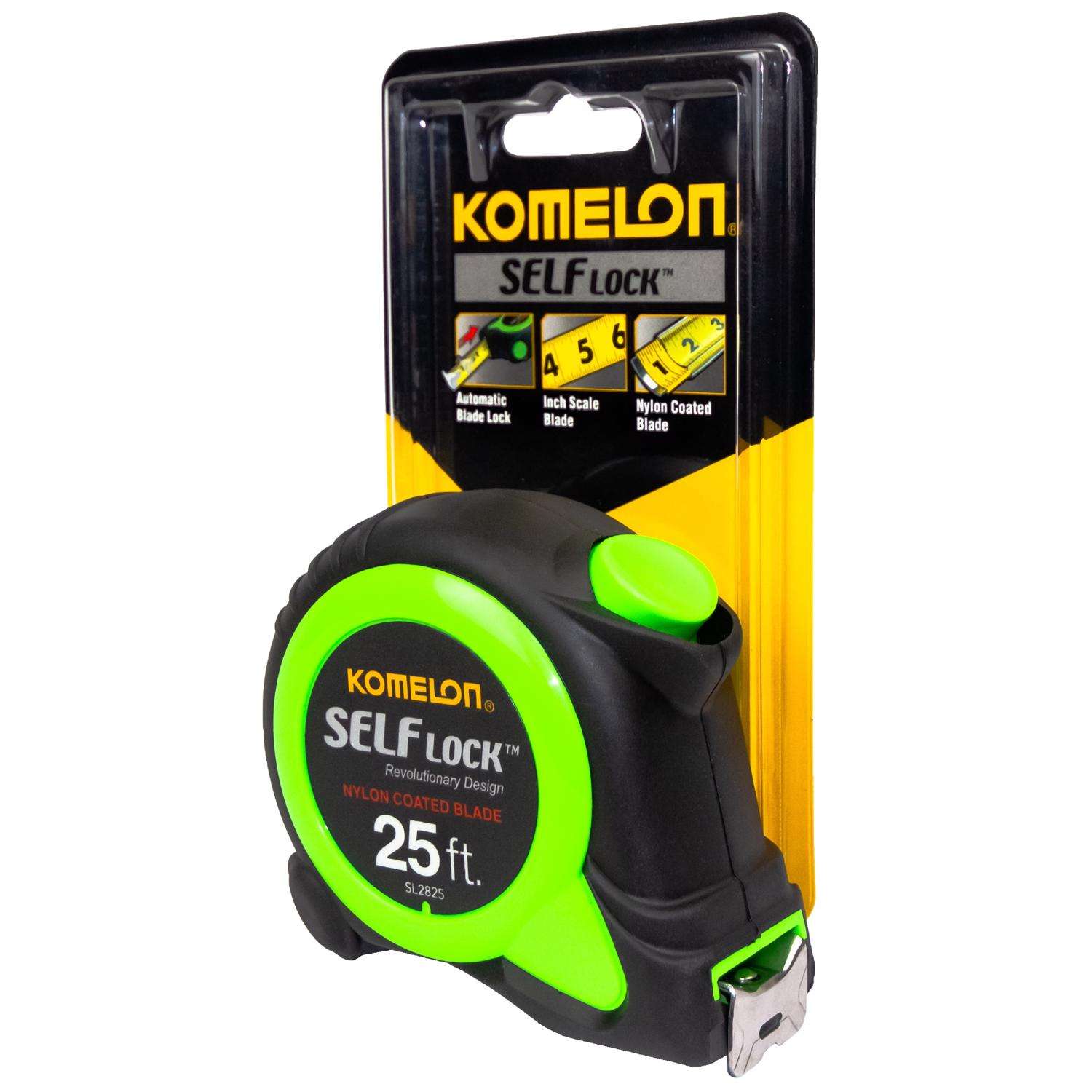Komelon Self lock 25-ft Auto Lock Tape Measure in the Tape Measures  department at