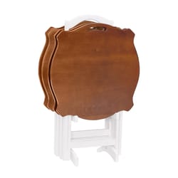 Linon Home Decor Selkirk Traditional 24 in. W X 16 in. L Round Folding Tray Table