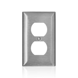 Leviton C-Series Satin Silver 1 gang Stainless Steel Duplex Wall Plate 1 pk