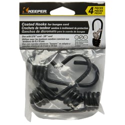 Keeper Black Bungee Cord Hooks 5/16 in. L X 3/8 in. 4 pk