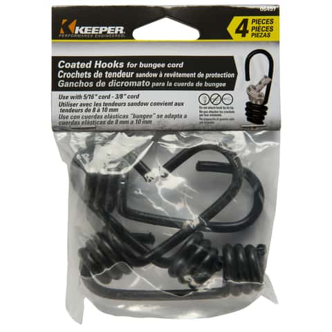 Keeper Black Bungee Cord Hooks 5/16 in. L X 3/8 in. 4 pk - Ace