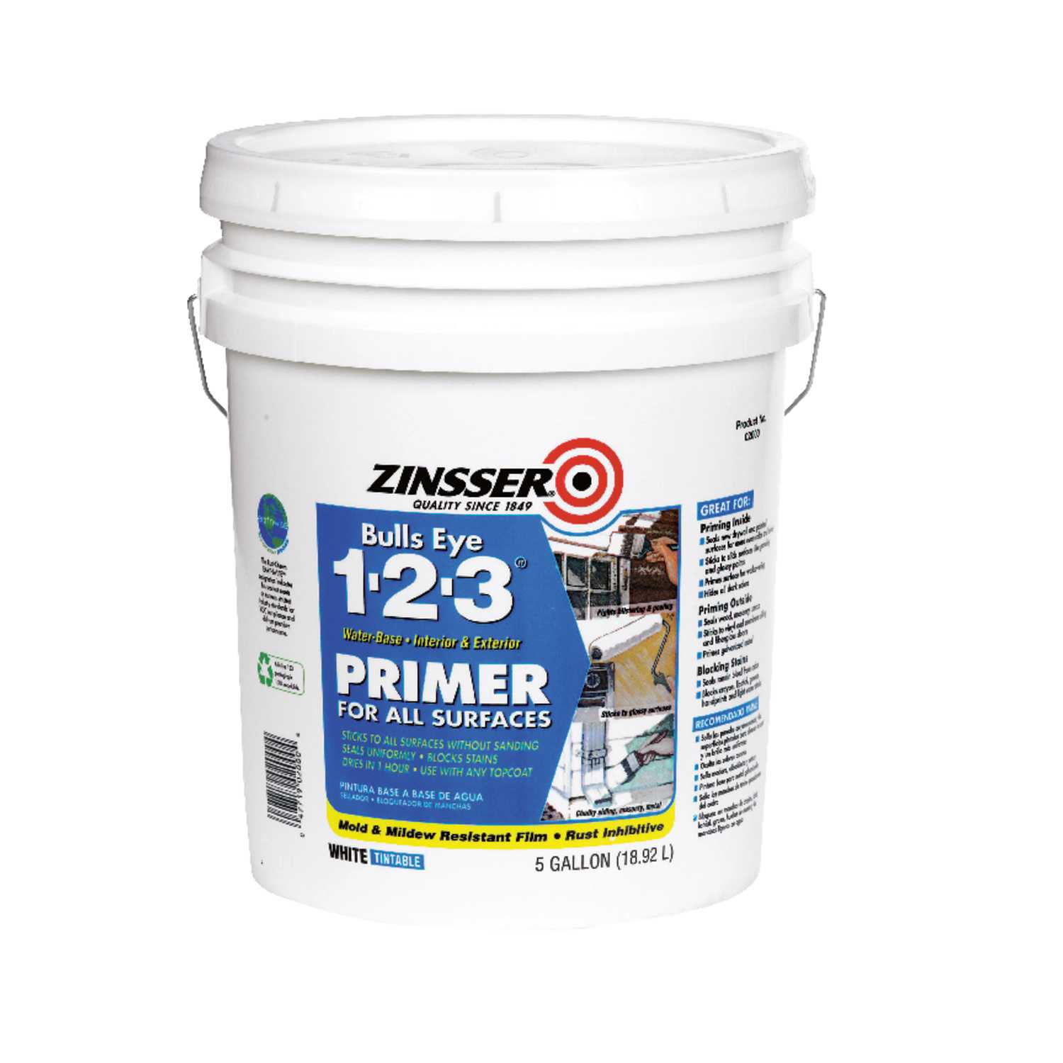 Zinsser Bulls Eye 123 White Primer and Sealer 5 gal. Ace Hardware