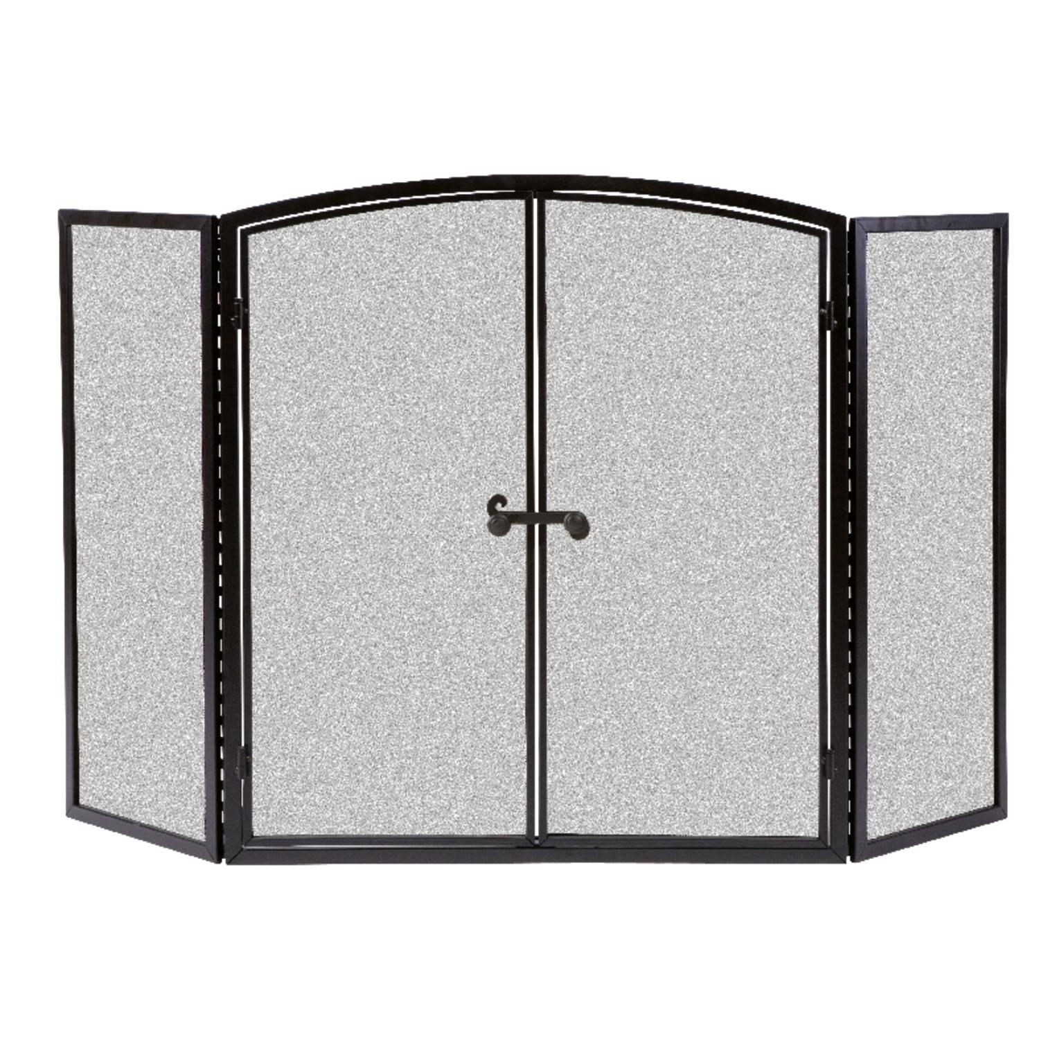 Panacea Black/Gray Matte Metal Fireplace Screen Sansujyuku sansujyuku.com